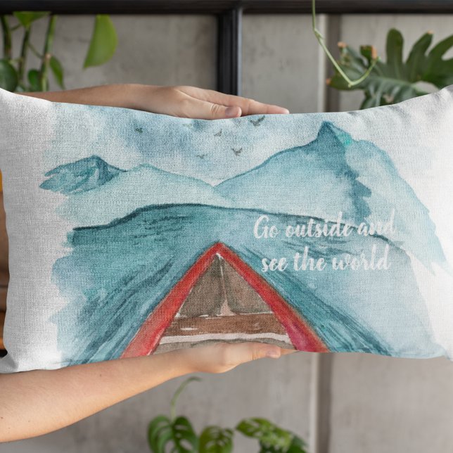 Coussins Décoratifs Aquarelle Moderne Nature Voir La Devis Mondiale (Créateur téléchargé)