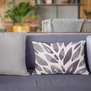 Coussins Décoratifs Aquarelle pétales floraux - violet et gris