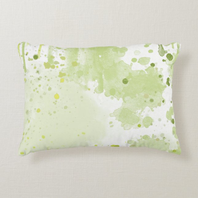 Coussins Décoratifs Aquarelle Plaques Vert et Sage (Devant)
