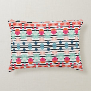 Coussins Décoratifs Aquarelle points et rayures 1