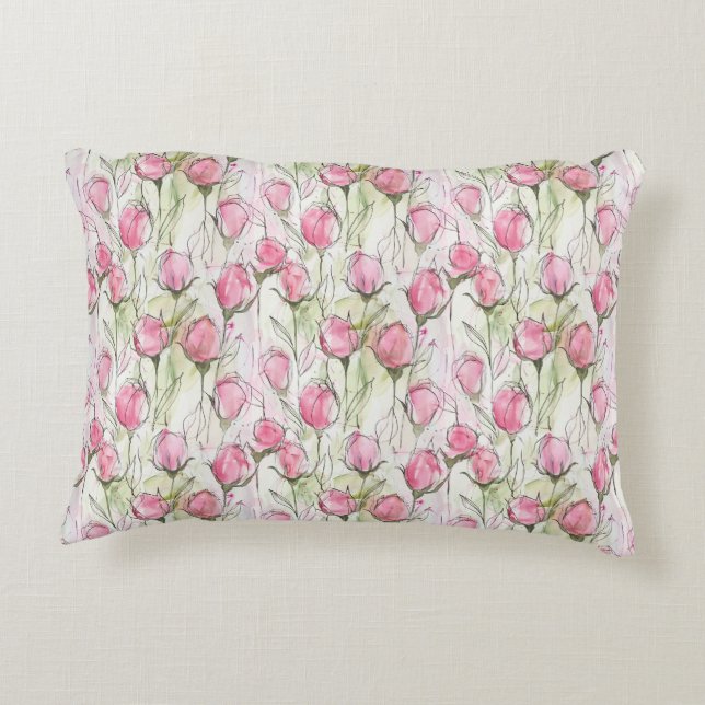 Coussins Décoratifs Aquarelle rose pâle (Dos)