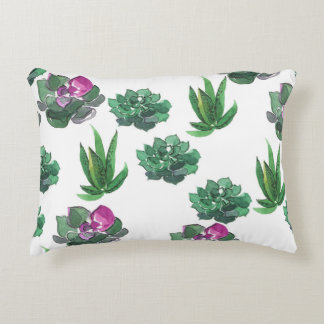 Coussins Décoratifs Aquarelle Succulente Conception Motif transparente