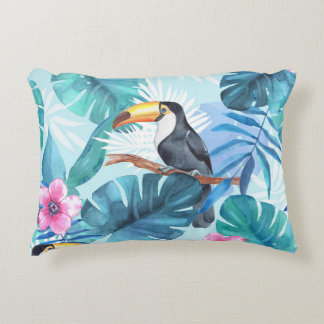 Coussins Décoratifs Aquarelle Toucans : Tropical Seamless