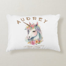Aquarelle Unicorne et couronne florale