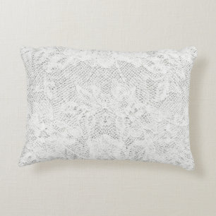 Coussins Décoratifs Arrière - plan blanc de dentelle