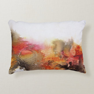 Coussins Décoratifs Art abstrait moderne blanc orange rouge-brun