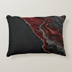 Coussins Décoratifs Art Abstrait Volcanique Rouge Cramoisi Cadeau Somb