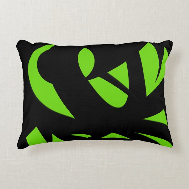 Coussins Décoratifs Art contemporain vert / Noir (Devant)