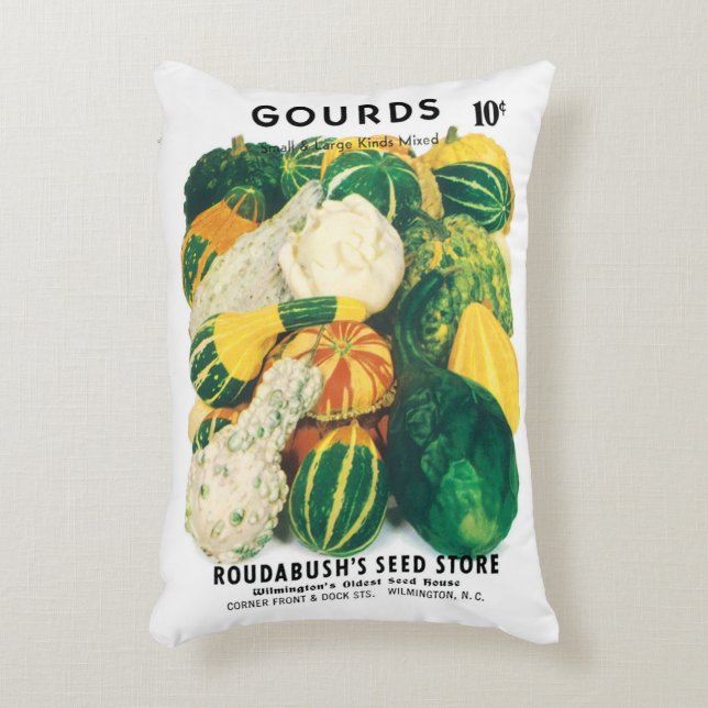 Coussins Décoratifs Art d'un paquet de graines vintage, courges gourde (Devant(Vertical))