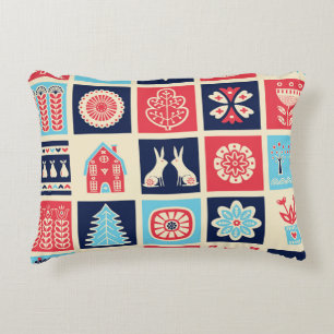Coussins Décoratifs Art folklorique scandinave : vintage floral.