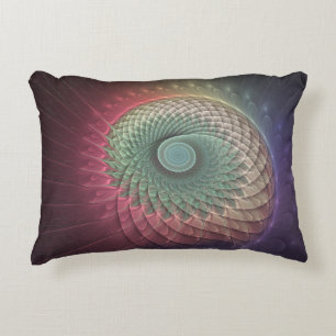 Coussins Décoratifs Art fractal abstrait moderne coloré escargot