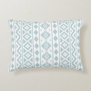 Coussins Décoratifs Aztec Essence (v) Ptn III Bleu de canard sur blanc