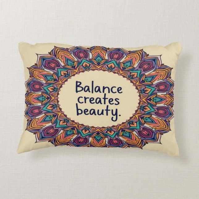 Coussins Décoratifs Balance crée la beauté - Inspirationnel (Dos)