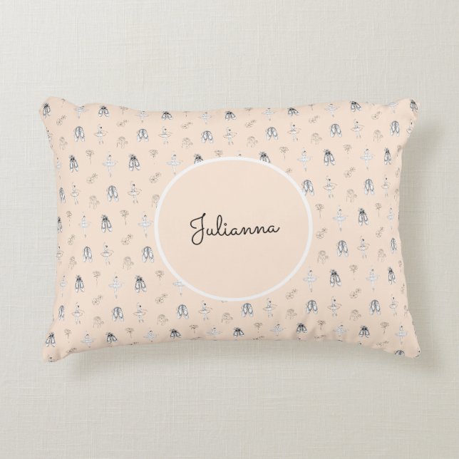 Coussins Décoratifs Ballerina et Fleurs de Pêche (Devant)