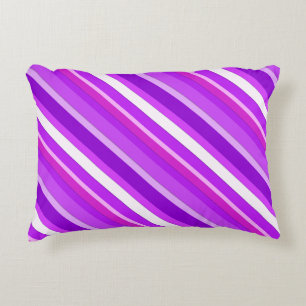 Coussins Décoratifs Bandes de bonbons en couches - violet et orchidée