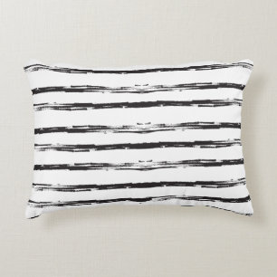 Coussins Décoratifs Bandes de brosse noire géométrique Abstraites AR