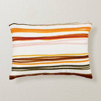 Coussins Décoratifs Bandes géométriques, aquarelle orange
