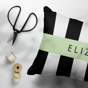 Coussins Décoratifs Bandes noires et blanches, Gravées, Lignes, Votre