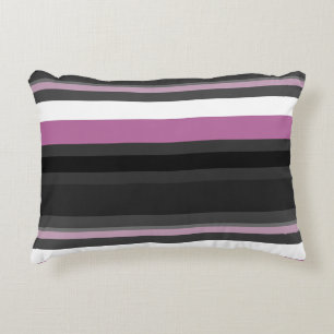 Coussins Décoratifs Bandes noires, grises et blanches