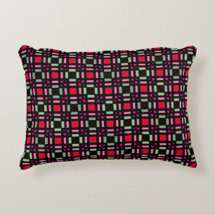 Coussins Décoratifs Bandes rouges rouges rouges vertes géométriques