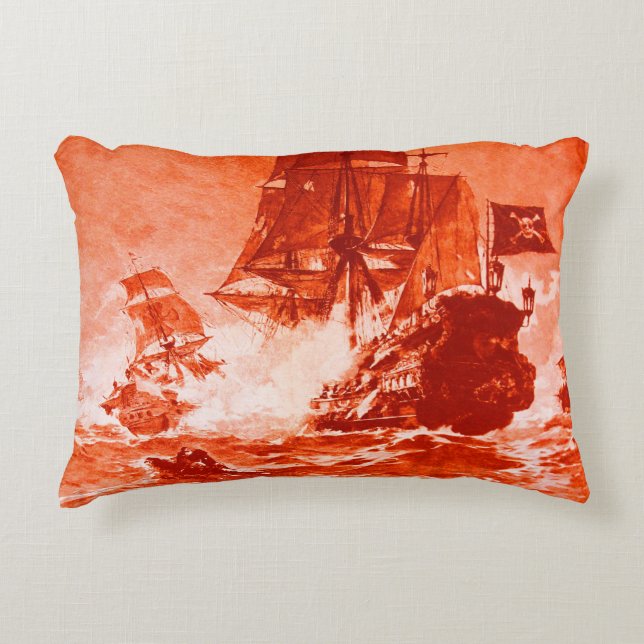 Coussins Décoratifs BATAILLE DE BATEAU EN rouge (Devant)