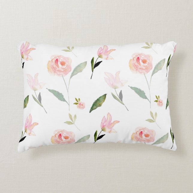 Coussins Décoratifs Belle aquarelle florale (Devant)