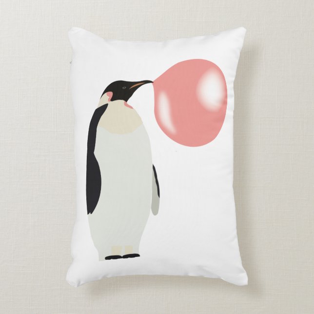 Coussins Décoratifs Belle bulle de gomme Penguin soufflante bulle (Devant(Vertical))