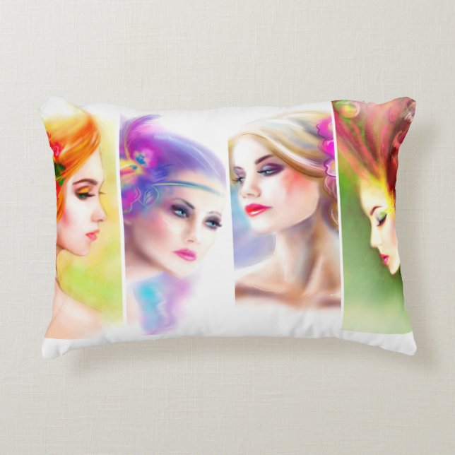 Coussins Décoratifs Belle Femme face collage (Devant)
