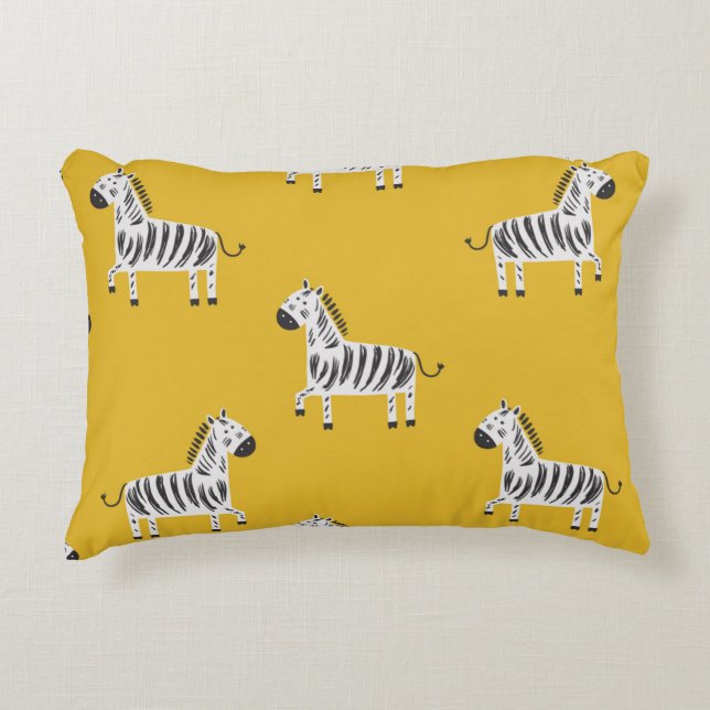 Coussins Décoratifs Belle motif sans couture pour enfants avec zèbres (Devant)