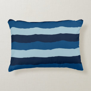 Coussins Décoratifs Belles nuances de Bleu en Grandes Grandes Bandes B