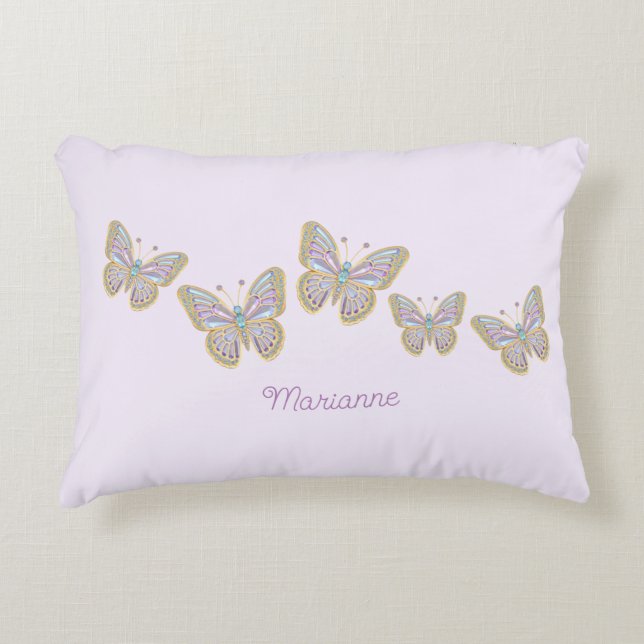 Coussins Décoratifs Bijoux Papillons Purple Blue Gold (Devant)