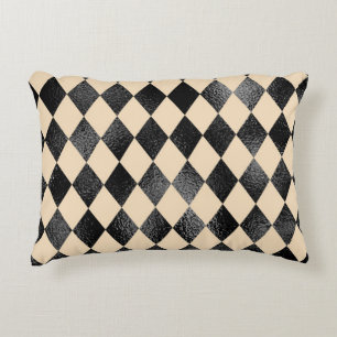 Coussins Décoratifs Black & Cream Diamond Motif Whimsical