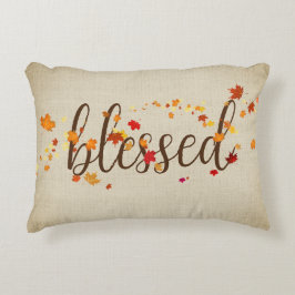 Coussins Décoratifs Blessé Feuilles d'automne sur Burlap