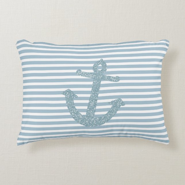 Coussins Décoratifs Bleu Ancre nautique (Devant)