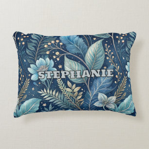 Coussins Décoratifs Bleu complexe et vert botanique - bleu foncé étoil