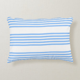 Coussins Décoratifs Bleu et blanc cinq bandes motif