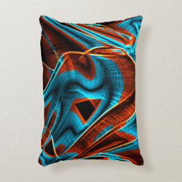Coussins Décoratifs Bleu et rouge assez tordu brûlé avec des rainures