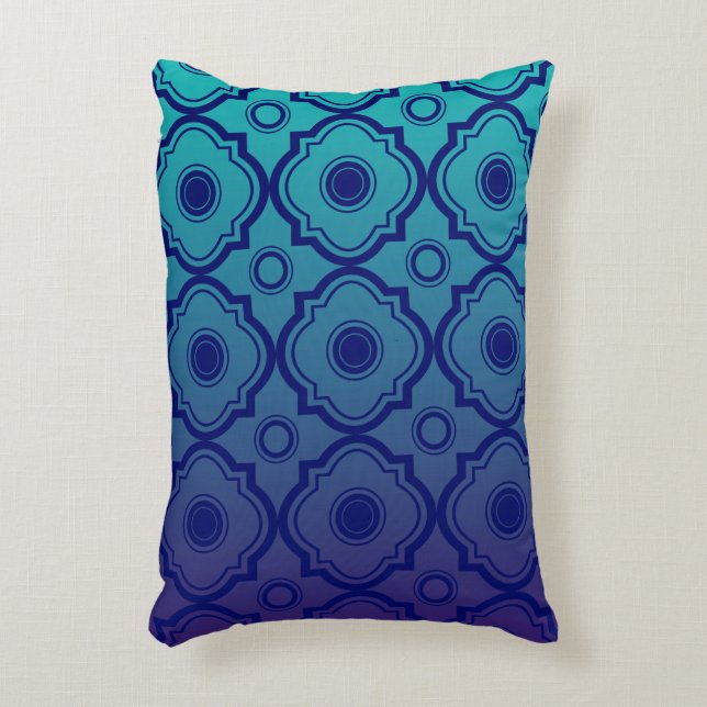 Coussins Décoratifs Bleu vert dégradé géométrique Quatrefoil (Devant(Vertical))