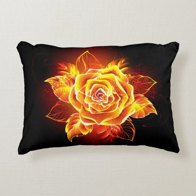 Coussins Décoratifs Blooming Fire Rose (Devant)