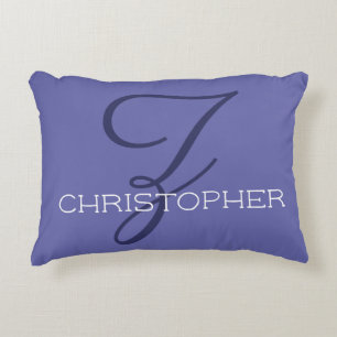 Coussins Décoratifs Blue Z Nom de calligraphie initiale tendance