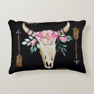 Coussins Décoratifs Bohemian Deer Skull Watercolor Art