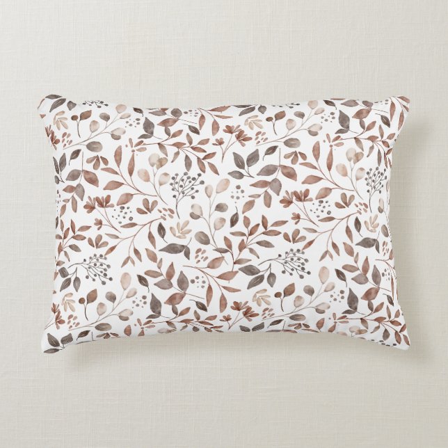 Coussins Décoratifs Boho Brown Terracotta Feuilles botaniques (Devant)