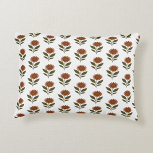 Coussins Décoratifs Boho floral blanc et Brown