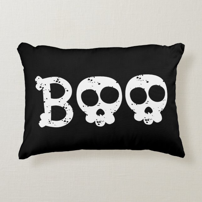Coussins Décoratifs Boite à crâne noir et blanc Bony (Devant)