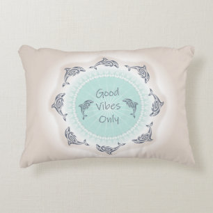 Coussins Décoratifs Bonne Vibes Uniquement Dauphins Côtiers