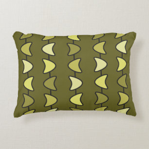 Coussins Décoratifs Boomerangs Vert Olive Ère Atomique