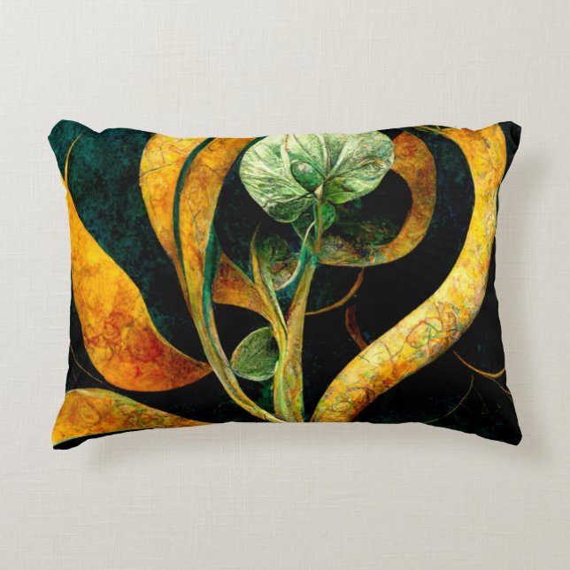 Coussins Décoratifs Botanical Orchid Greens & Golds (Devant)