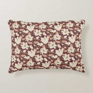Coussins Décoratifs Botanique Bourgogne Rouge Beige Lily Floral
