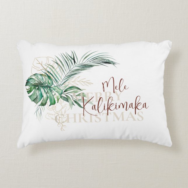 Coussins Décoratifs Botanique tropicale Mele Kalikimaka | Noël (Devant)