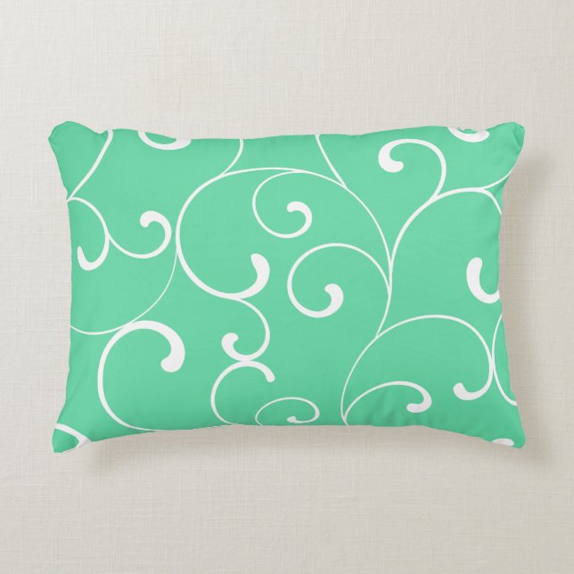 Coussins Décoratifs Boucles Whimsical Modernes Aqua (Devant)